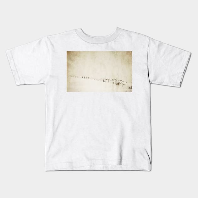 Fence in the Snow Kids T-Shirt by rosedew